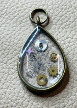 Load image into Gallery viewer, Handmade unique steampunk and dried flower pendants
