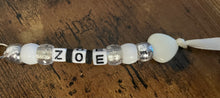 Load image into Gallery viewer, Personalised handmade name beaded ribbon keyring bag charm
