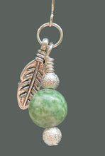 Load image into Gallery viewer, Hand made Silver Leaf Charm and Moss Agate Earrings
