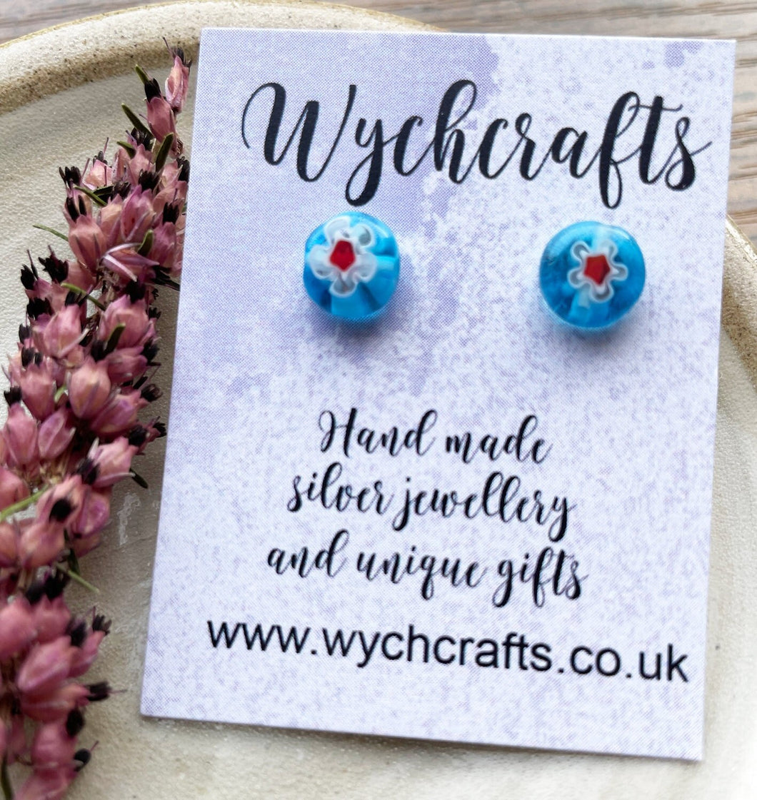 Handmade millefiori stud earrings