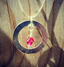 Load image into Gallery viewer, Personalised Swarovski Crystal Birthstone Dangle Silver Pendant
