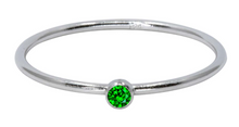 Load image into Gallery viewer, Sterling Silver 2mm Birthstone Stacking Ring
