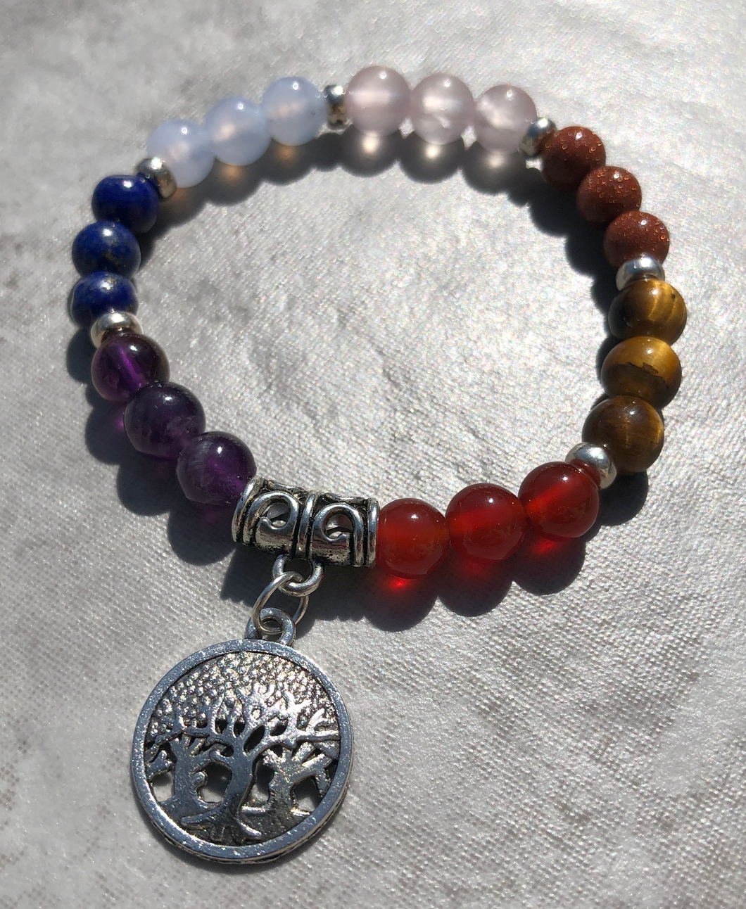 Rainbow Energy Healing Anxiety Worry Tree of Life Chakra Bracelets